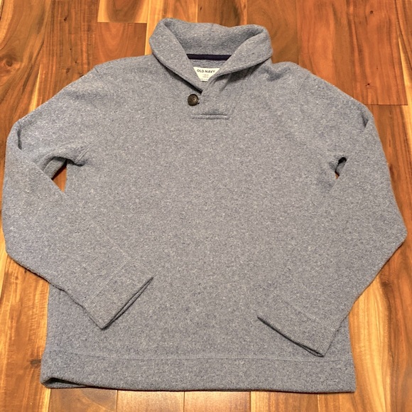 Boy’s Size L (10-12) Steel Blue Heather Cowl Neck Old Navy Sweater/Fleece-EUC - Picture 1 of 5